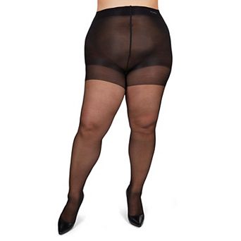 Energizing Plus Size Curvy Control Top Pantyhose