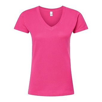 Tultex Women´s Slim Fit Fine Jersey V-neck T-shirt