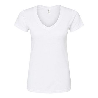 Tultex Women´s Slim Fit Fine Jersey V-neck T-shirt