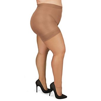 Plus Size Curvy Ultra Sheer Control Top Pantyhose
