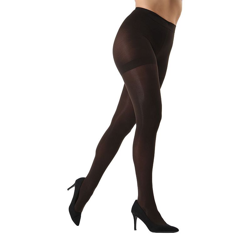 LECHERY Women's Velvety Silky Floral Tights (1 Pair) - S/M, Black