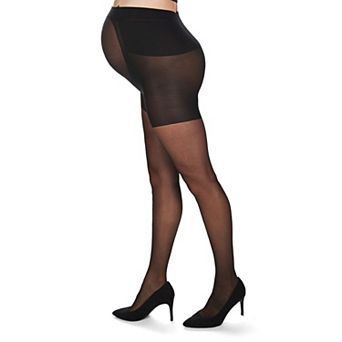 Women's 12 Denier Sheer Maternity Pantyhose with Extra Large Waist