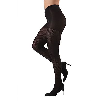 Chevron Control-Top Medium-Weight Smoothing Tights