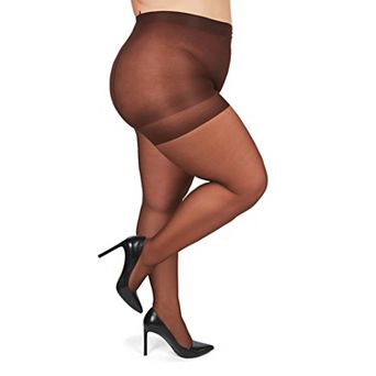 All Day Plus Size Curvy Sheer Control Top Pantyhose