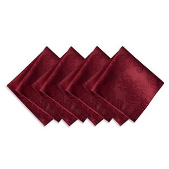 Elrene Home Fashions Barcelona Jacquard Damask Napkin, Set of 4, 17"x17"