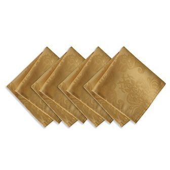 Elrene Home Fashions Barcelona Jacquard Damask Napkin, Set of 4, 17"x17"