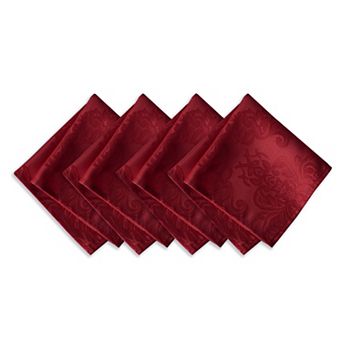 Elrene Home Fashions Barcelona Jacquard Damask Napkin, Set of 4, 17"x17"