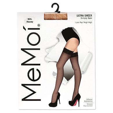 Women's Simply Bare Floral Lace Top Thigh High Tights