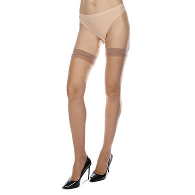 Women's Simply Bare Floral Lace Top Thigh High Tights