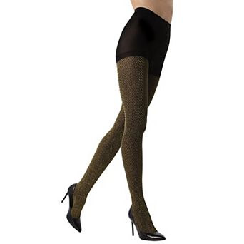 Metallic Chevron Opaque Tights