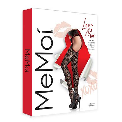 Women's Secret Garden Suspender 30 Denier Sheer Pantyhose