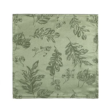 Elrene Home Fashions Elegant Woven Leaves Jacquard Damask Napkin, Set of 8, 17"x17"