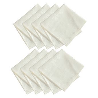 Elrene Home Fashions Elegant Woven Leaves Jacquard Damask Napkin, Set of 8, 17"x17"
