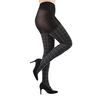 Faded Plaid Sweater Tights