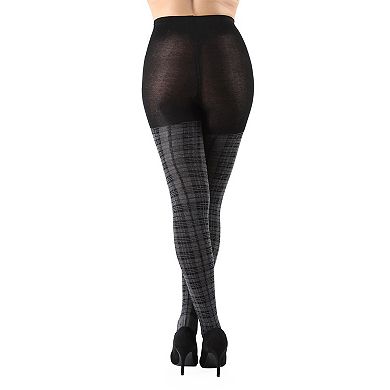 Faded Plaid Sweater Tights