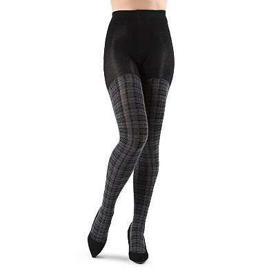 Faded Plaid Sweater Tights