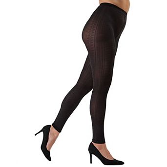 Textured Semi-Opaque Footless Tights