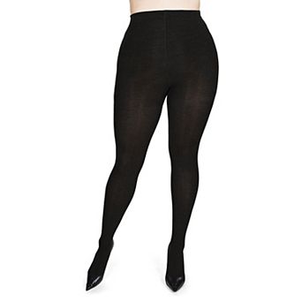 Women's Queen Size Extra Wide Basic Nylon Ribbed Tights