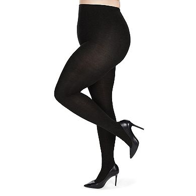 Women's Queen Size Extra Wide Basic Nylon Ribbed Tights