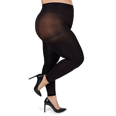 Plus Size Curvy Super Matte Control Top Footless Tights