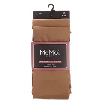 2 Pairs Women's Perfectly Opaque Control Top Microfiber Tights