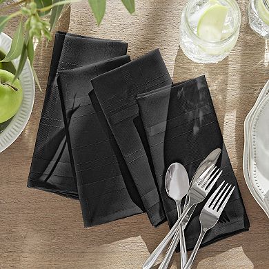 Elrene Home Fashions Elegance Plaid Damask Napkin, Set of 4, 17"x17"