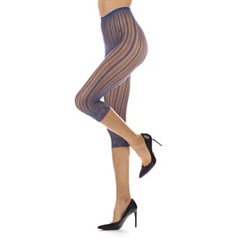 Moonlight Blue Linear Footless Net Tights