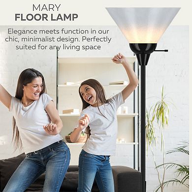 Mary Floor Lamp with White Cone Shade