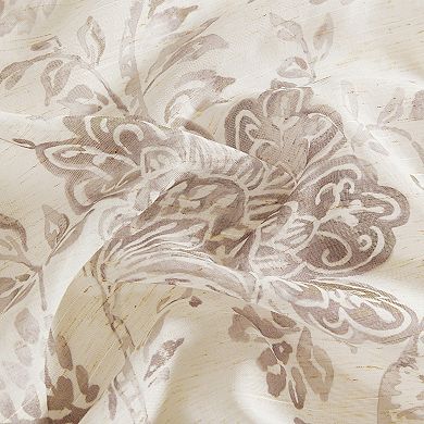 Elrene Home Fashions Westport Floral Tie-Top Sheer Window Curtain