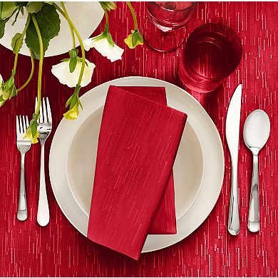 Elrene Home Fashions Continental Solid Texture Water And Stain Resistant Napkins, Set Of 4, 17"x17"