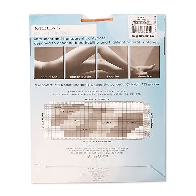 Women's Bare Control Top 8 Denier Ultra-Sheer Pantyhose