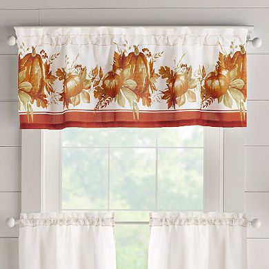 Elrene Home Fashions Autumn Pumpkin Grove Fall Kitchen Tiers and Valance 3-Piece Set