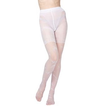 Women's Ambition Sheer Control Top Flower Pantyhose