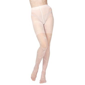 Women's Ambition Sheer Control Top Flower Pantyhose