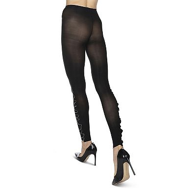 Zip Line Opaque Footless Tights