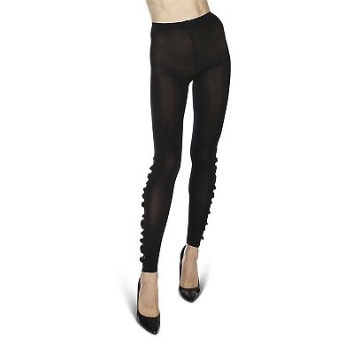 Zip Line Opaque Footless Tights