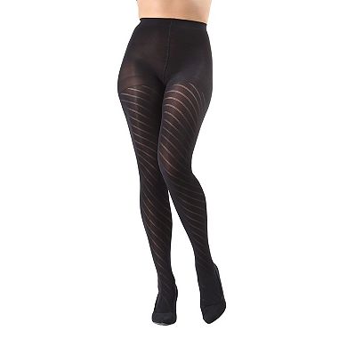 Spiral Opaque Control Top Tights