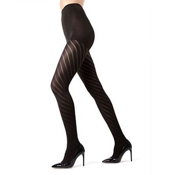 Spiral Opaque Control Top Tights