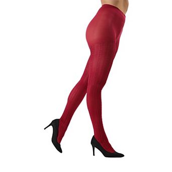 Cable Link Breathable Opaque Tights