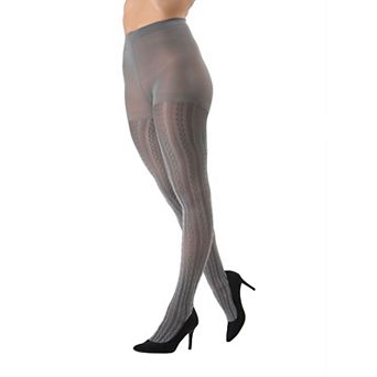 Cable Link Breathable Opaque Tights