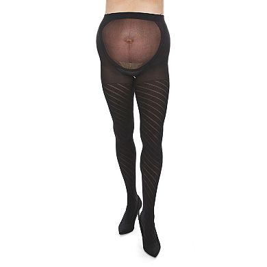 Women's Spiral Patterned Cotton Blend Maternity Tights