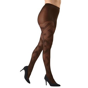 Geometric Pattern Opaque Tights