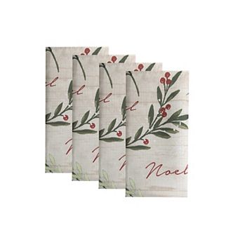 Elrene Home Fashions Holiday Tree Trimmings Napkins, Set of 4