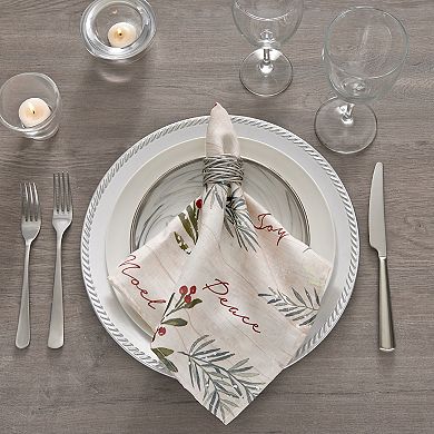 Elrene Home Fashions Holiday Tree Trimmings Napkins, Set of 4
