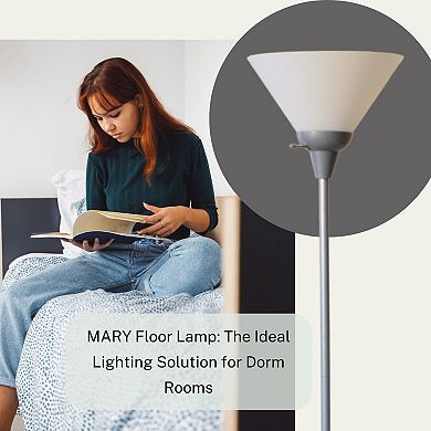 Mary Floor Lamp with White Cone Shade
