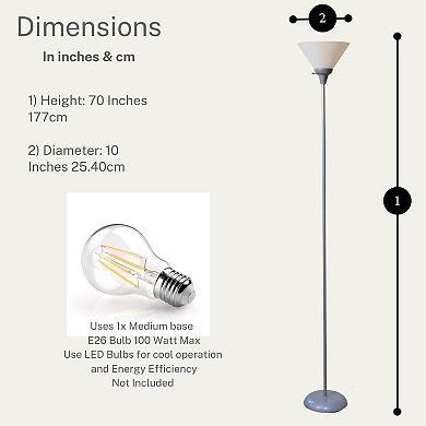 Mary Floor Lamp with White Cone Shade