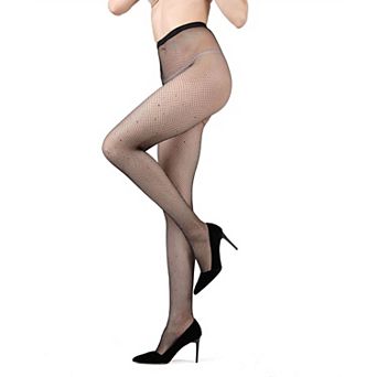 Rhinestone Mini-Fishnet Tights