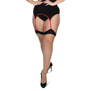 Back Seam/Cuban Heel Plus Size Curvy Thigh High Stocking