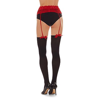 Women's No Strings Attached 60 Denier Opaque Suspender Pantyhose