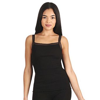 Women's Cotton Seamless Ribbed Lace Camisole